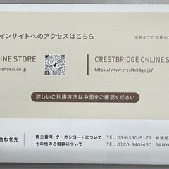 【株主優待券】オンラインストア20％OFFクーポン➕ SANYO SALE入場券の画像