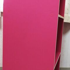 カラーボックス ピンク色 三段の画像
