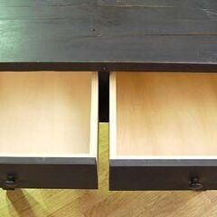 デスク 幅90×奥行45×高さ76cm 木製 引き出し付き ダークブラウン 机 作業台 札幌市 清田区 平岡の画像