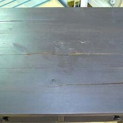 デスク 幅90×奥行45×高さ76cm 木製 引き出し付き ダークブラウン 机 作業台 札幌市 清田区 平岡の画像