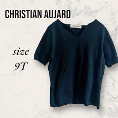 クリスチャンオジャール 半袖ニット M 半袖カットソー 無地 ブラック