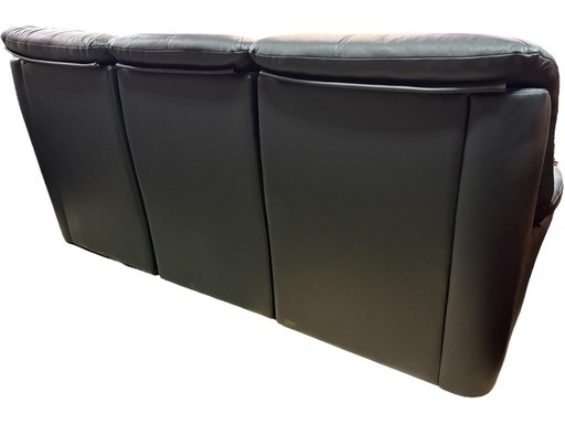 NO.2601 ３人掛けソファ 革 黒 家具 中古