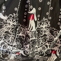 【USED】☆レディース☆チュニック☆ワンピース☆Lサイズ☆犬柄☆花柄 の画像
