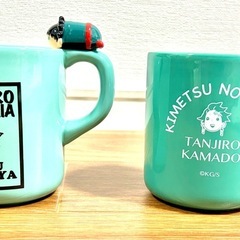 【限定品】【未使用】【まとめて2つで】マグカップ　僕のヒーローアカデミア　緑谷出久　鬼滅の刃　竈門炭治郎の画像