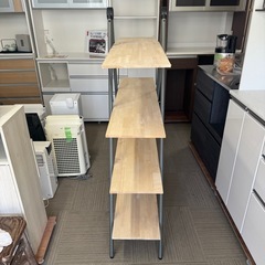 【超美品‼️】オシャレ♪ 120cm幅4段アイアンラック 木製棚 オープンシェルフ 多目的棚 の画像