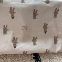 ジェラートピケ　クマ柄デザインのマザーズバッグの画像