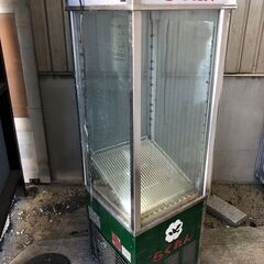 昭和レトロ らくれん牛乳 冷蔵庫 業務用 店舗用品 ガラス ショーケース　ジャンク　現状品の画像