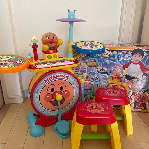 【美品訳あり】アンパンマン　ノリノリライブ　BIG電子ドラム&キーボード