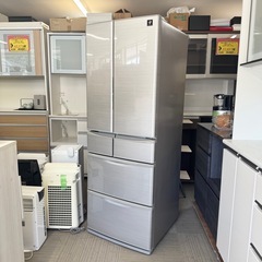 【超美品‼️】シャープ 2018年製 455Lノンフロン冷凍冷蔵庫 自動製氷 プラズマクラスター シルバー♪の画像