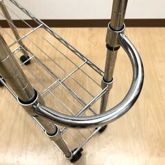 stp-3457　スリムワゴン　3段　19×62×81cm　メタルワゴン　隙間ワゴン　スチールワゴン　キャスター付　スチール　ワイヤー　ラック　棚　キッチン　すき間収納の画像
