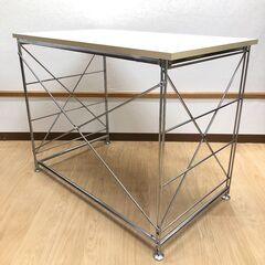stp-3459　ワイヤーデスク　90×52cm　木製天板×スチール脚　ナチュラル　パソコンデスク　ユニットデスク　平机　コンパクトの画像
