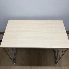 stp-3459　ワイヤーデスク　90×52cm　木製天板×スチール脚　ナチュラル　パソコンデスク　ユニットデスク　平机　コンパクトの画像