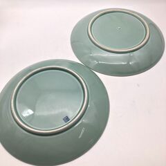 stp-3461　中華大皿　3枚セット　直径約36cm　青磁　3種　特大　盛皿　大皿料理　パーティ　バイキング　大盛　飲食店の画像