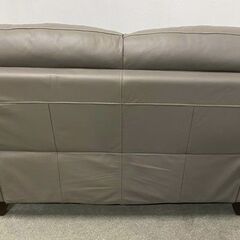 IDC大塚 本革 2人掛けソファ オースチン セミアニリン ハイタイプ エレファントグレー リビング インテリア 中古家具 店頭引取歓迎 R10155の画像