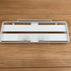 山崎実業(Yamazaki) フィルムフック トレー Ｗ３０ ホワイト 約W30×D10×H6cm プレート Plate 浮かせて 一括収納 洗面収納 の画像