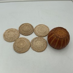 竹製 小物入れ＆コースターセットの画像