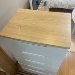 棚　キャビネット　5段　タンス　収納　ホワイトの画像