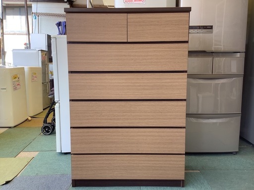 【リサイクルサービス八光】幅810㎝　中村敬木工　木製チェスト　洋服タンス６段