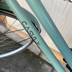 リサイクルショップどりーむ荒田店　No544 自転車　シティサイクル　２７インチ　アサヒ　LEDライト付き♪　状態良好♪　オシャレなミントカラー♪の画像