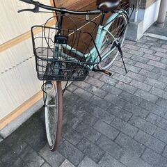 リサイクルショップどりーむ荒田店　No544 自転車　シティサイクル　２７インチ　アサヒ　LEDライト付き♪　状態良好♪　オシャレなミントカラー♪の画像