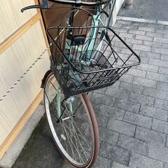 リサイクルショップどりーむ荒田店　No544 自転車　シティサイクル　２７インチ　アサヒ　LEDライト付き♪　状態良好♪　オシャレなミントカラー♪の画像