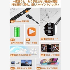 ポータブルDVDプレーヤー 12.5型 dvdプレーヤー 10.5インチ 大画面の画像