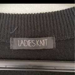 LADIES KNIT ブラック カーディガン 長袖の画像