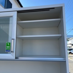 食器棚　キッチン収納　レンジ台　レンジボード　白　ホワイト【114×50×20606】の画像