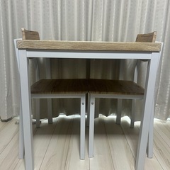 ダイニングテーブルセット テーブル 椅子2個 ダイニングセットの画像
