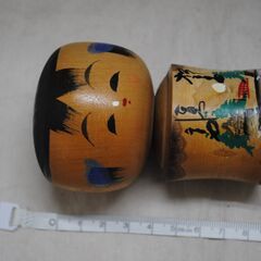 [1615] こけし　ミニサイズ　男女　2体　高さ9cm　工芸品　置物の画像