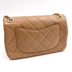 NR31　md18617tm【CHANEL】マトラッセ　ピンク×ブラウンベージュ　ゴールド金具の画像