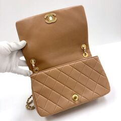 NR31　md18617tm【CHANEL】マトラッセ　ピンク×ブラウンベージュ　ゴールド金具の画像