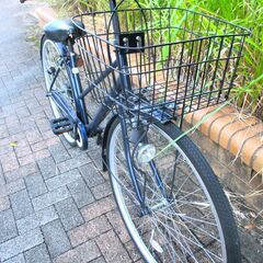 中古自転車 ママチャリ 自転車 27インチ ネイビー 通勤 通学 近所のお出掛けなどにの画像