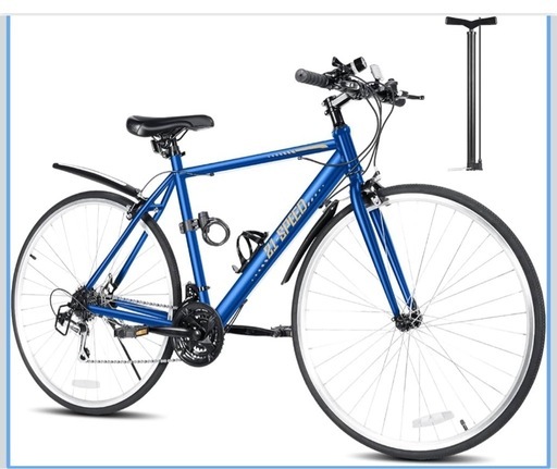 Mixiu クロスバイク シマノ製21段変速 自転車 700C 27インチ相当 高炭素鋼フレーム 軽量 クロスバイク 男女兼用 通勤 通学 街乗り マウンテンバイク 空気入れ付き