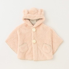 新品 お揃い 双子petit main 【抗菌防臭】2WAYアニマルボアケープの画像