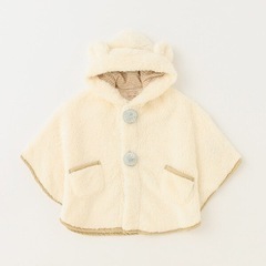 新品 お揃い 双子petit main 【抗菌防臭】2WAYアニマルボアケープの画像