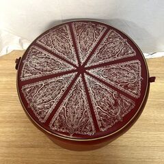 【B339】昭和レトロ/みゆきスツール/レッド/直径41㎝/ドレッサースツール/イス/チェア/中古の画像