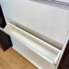 ★ジモティ割あり★  シューズラック ホワイト H104×D20×W90 クリーニング済み TK6907の画像