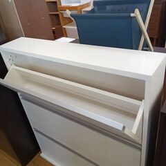 ★ジモティ割あり★  シューズラック ホワイト H104×D20×W90 クリーニング済み TK6907の画像
