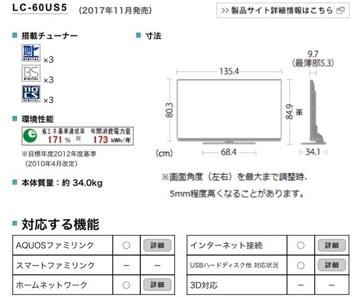 テレビ60型