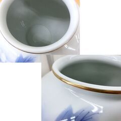 未使用■深川製 花瓶 染錦牡丹 花生 花瓶 金彩 花入 花瓶 有田焼 札幌 西区 西野店の画像