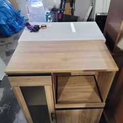 ニトリ レンジボード レンジ台 キッチンボード W750×D400×H1100mm 25j菊TKの画像