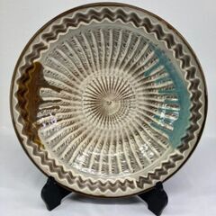 伝統工芸品　小鹿田焼　飛び鉋(台座付き)【管理番号192】の画像