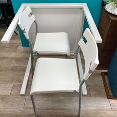 【お売りします】 IKEA　MELLTORP 15288　白い角テーブル　LAVER 15540　ダイニングチェア　2個の画像