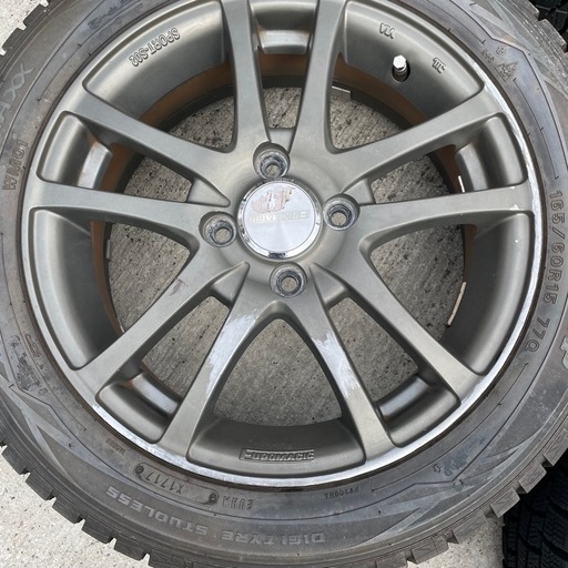 スタッドレス4本セット 165/60R15　PCD100/4H（4穴）アルミホイール ダンロップ ウィンターマックス 