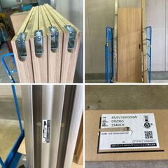 J7B2362 パナソニック 特注 建具 MJEV19ANW00ND 引戸 4枚 ブラウン 枠 レール セット 未使用品 高さ1980ミリ 内装扉 現状の画像