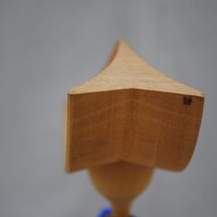 [1617] 日本人形　青色　木製　木工細工　木彫り　郷土品　昭和レトロ　置物の画像