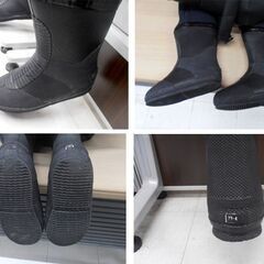 モービズ MOBBY'S ドライスーツ レディース クロスチェストジッパー 全長170㎝ ブーツ23~24㎝ ブラック×ブルー ダイビング 苫小牧西店の画像