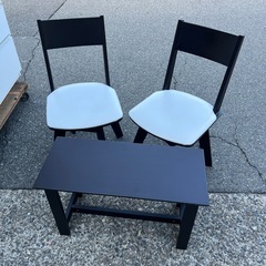 ダイニングテーブル　机　テーブル　横収納つき付き　椅子３セット【短92（奥高さ一緒）長120×75×70】の画像