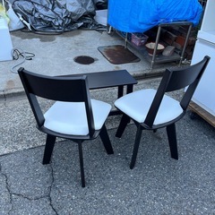 ダイニングテーブル　机　テーブル　横収納つき付き　椅子３セット【短92（奥高さ一緒）長120×75×70】の画像